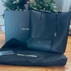 YSL leather tote shopper bag